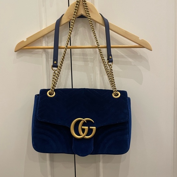 Gucci GG Marmont Medium Blue Shoulder Bag - Picture 4 of 5